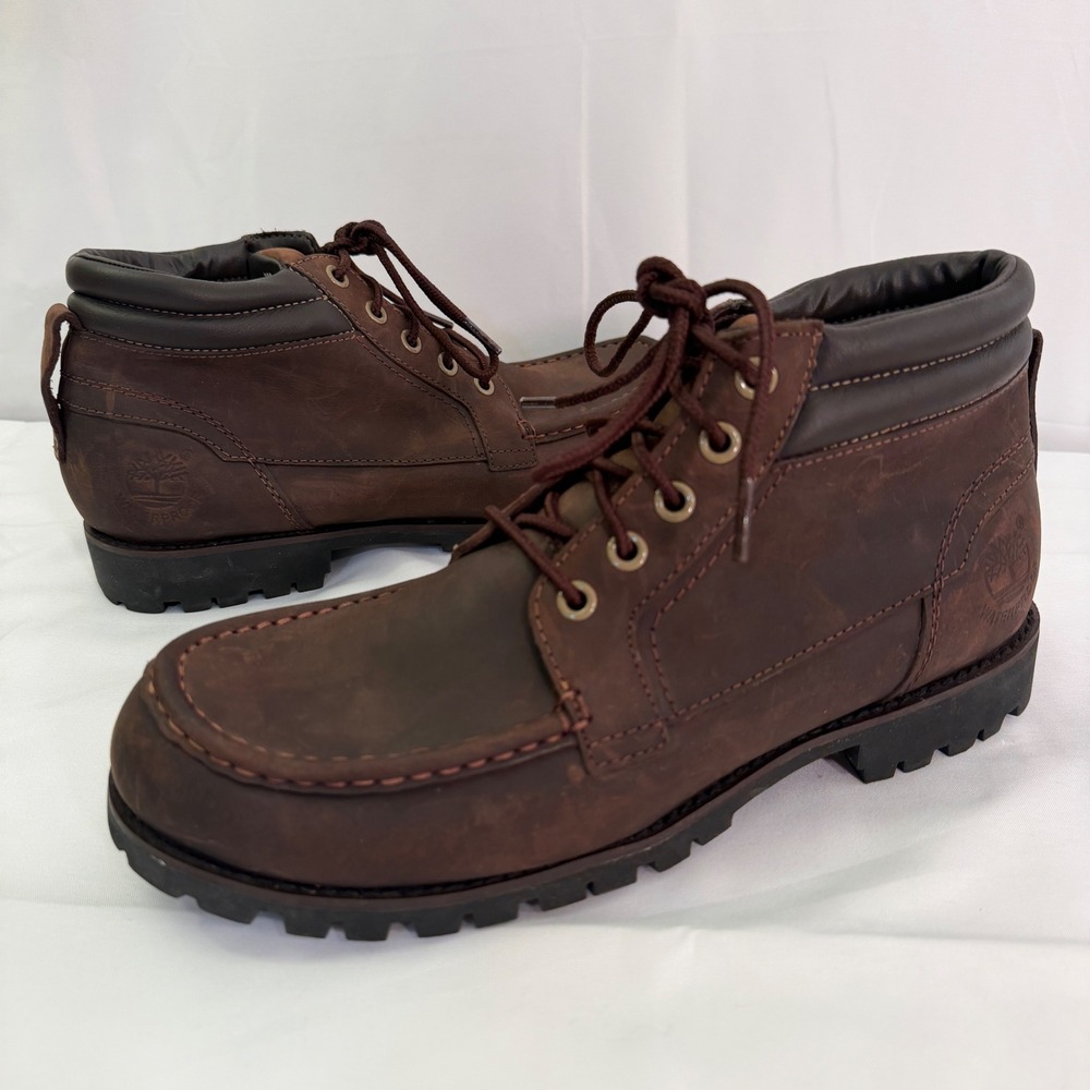 Timberland Earthkeepers Mens 9M Dark Brown Leather Waterproof Moc Toe Boots